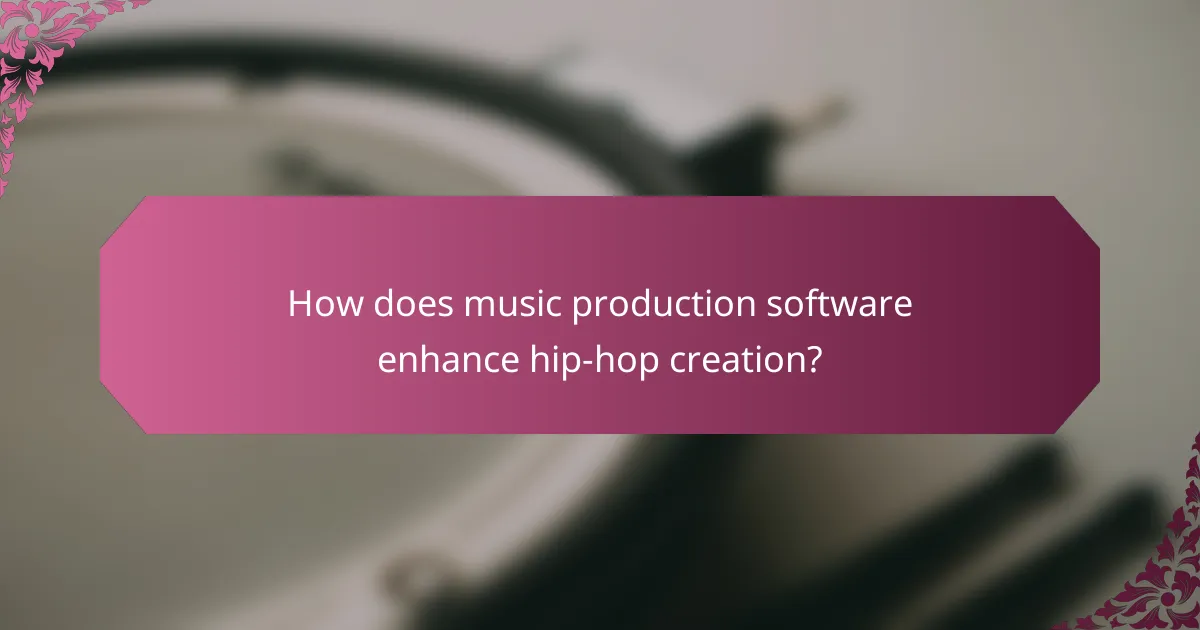 How does music production software enhance hip-hop creation?
