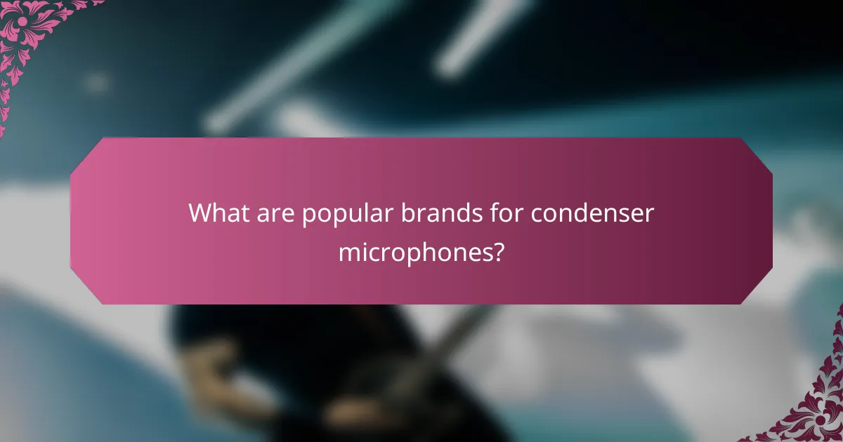 What are popular brands for condenser microphones?