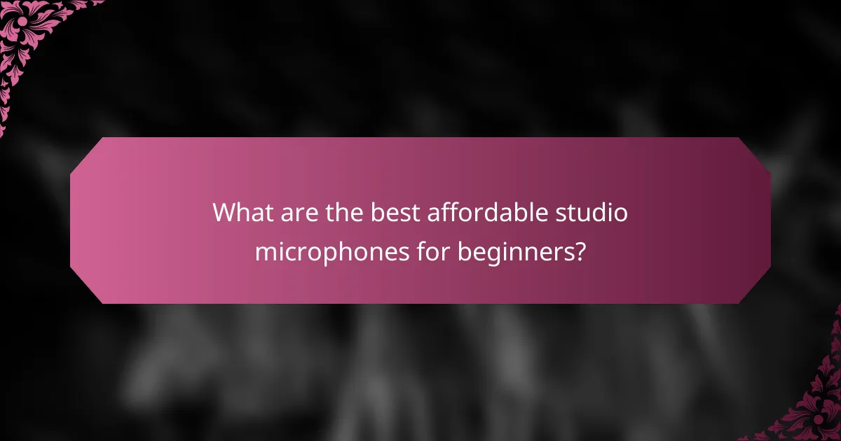What are the best affordable studio microphones for beginners?